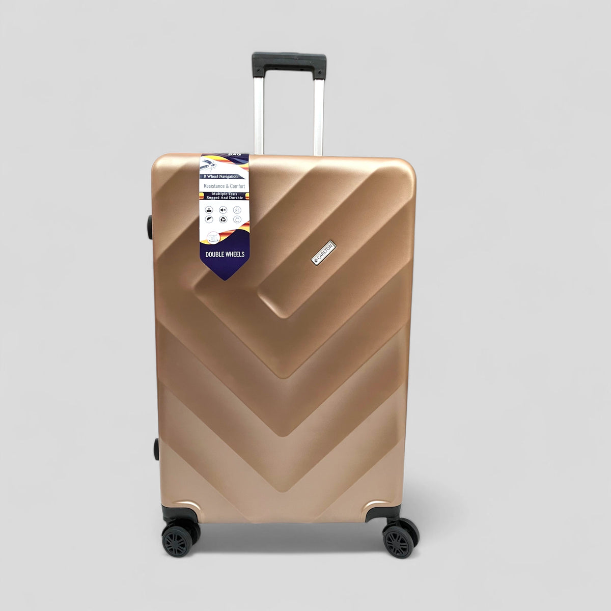 Golden Travel Suitcase Fibre