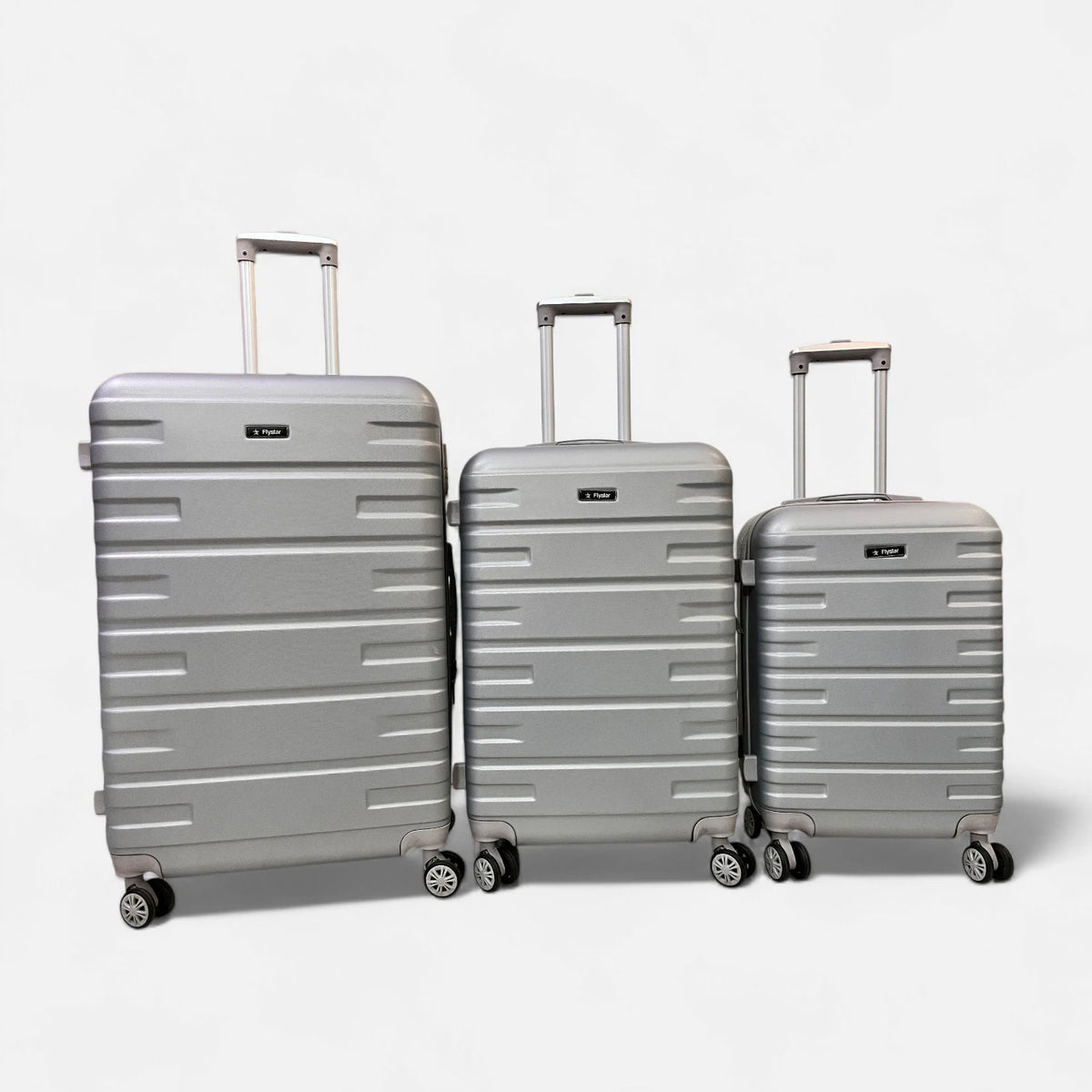 FlyStar Travel Suitcase Fibre Silver