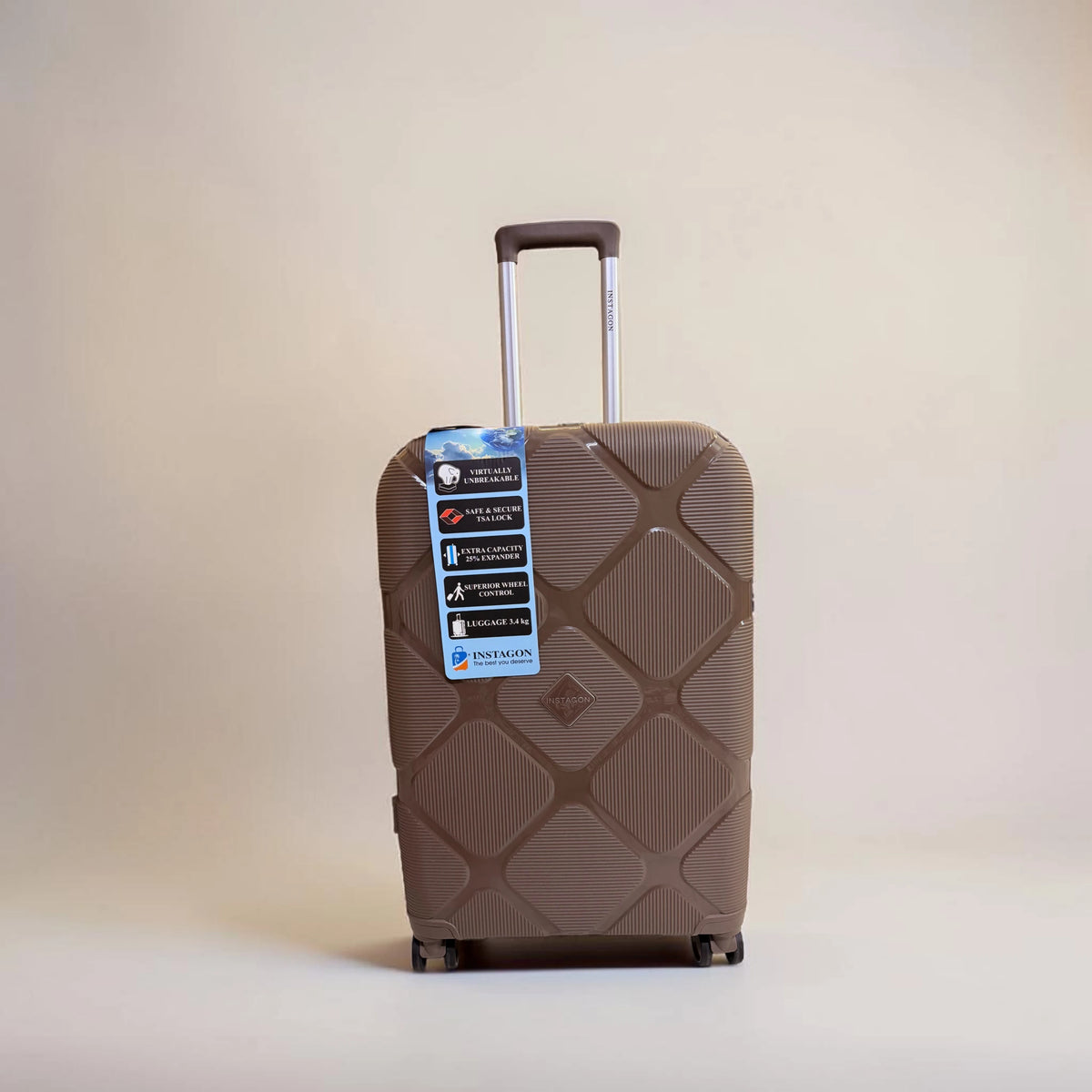 Instagon Luggage Suitcase Brown