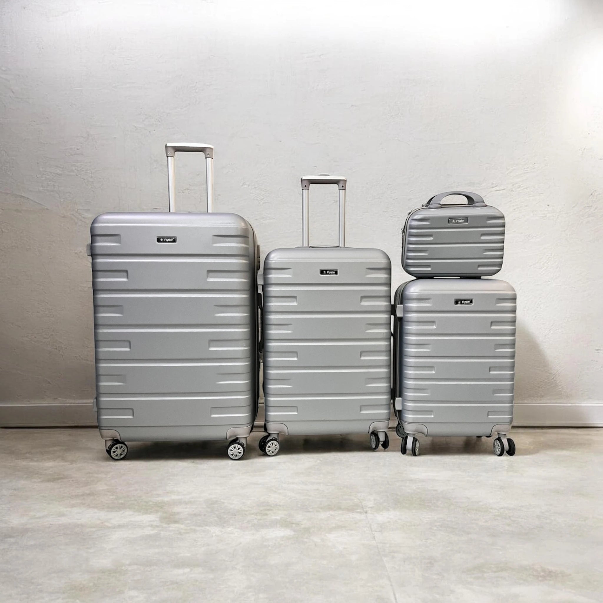 FlyStar Travel Suitcase Fibre Silver