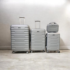 FlyStar Travel Suitcase Fibre Silver