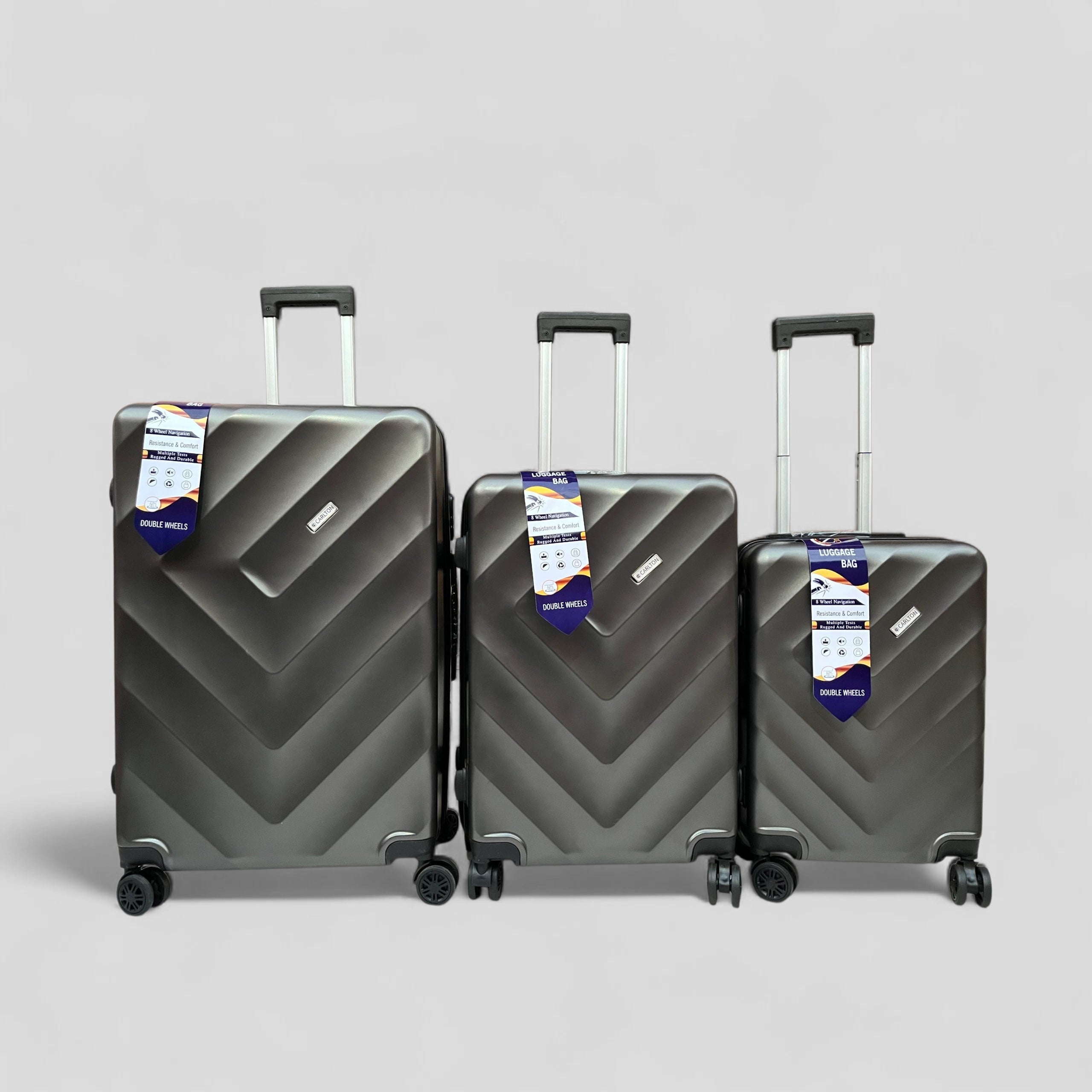 Grey Travel Suitcase Fibre