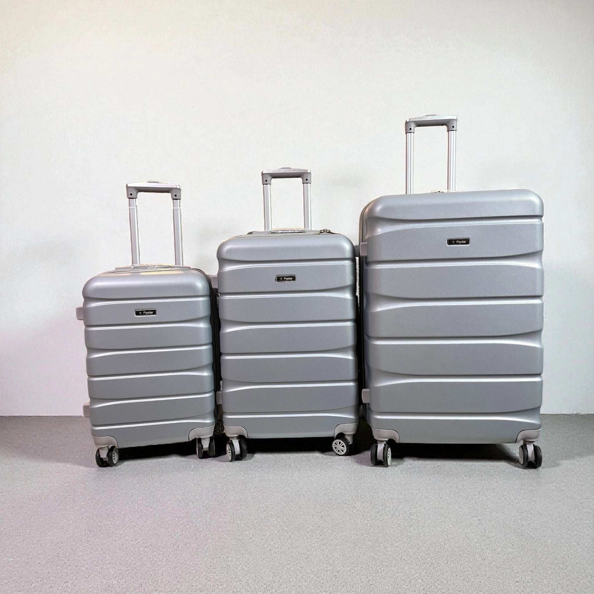 FlyStar Travel Suitcase Fibre Silver