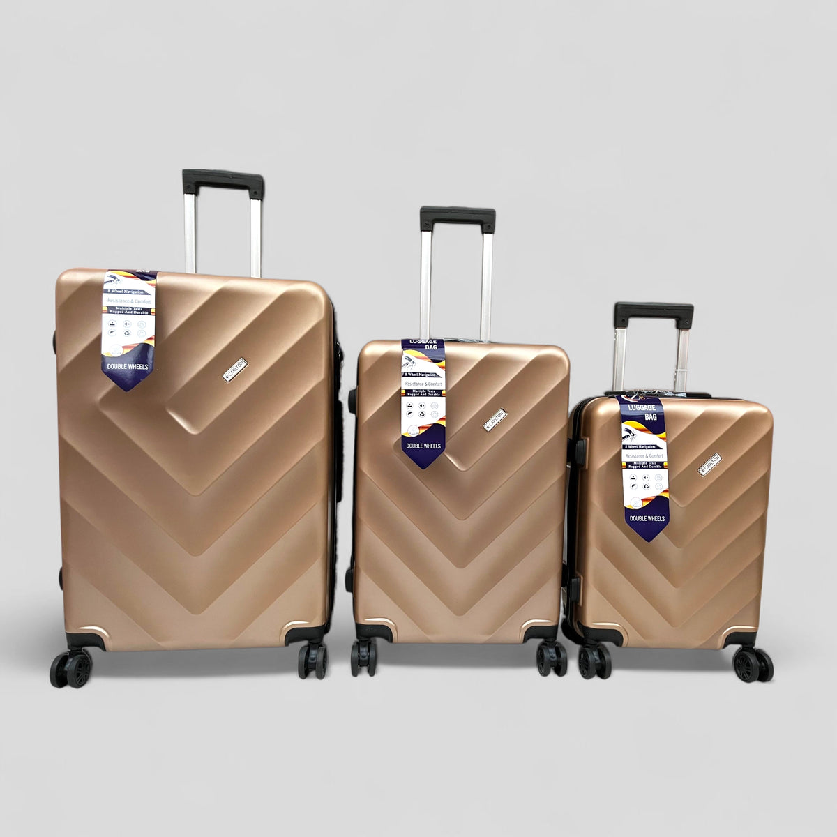 Golden Travel Suitcase Fibre