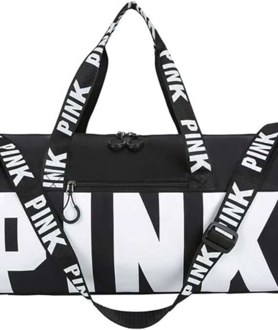 Pink Gym Bag Cute Duffle Bag Travel Tote Bag  for Swim Sports Gym Travel Bag