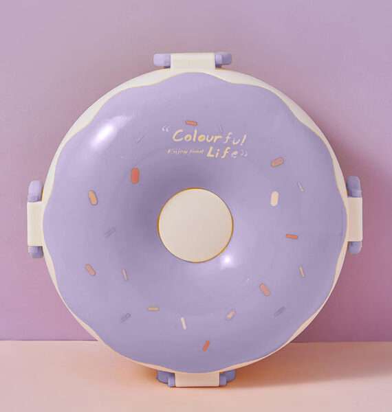 Donut Purple Stainless Steel Lunch Box