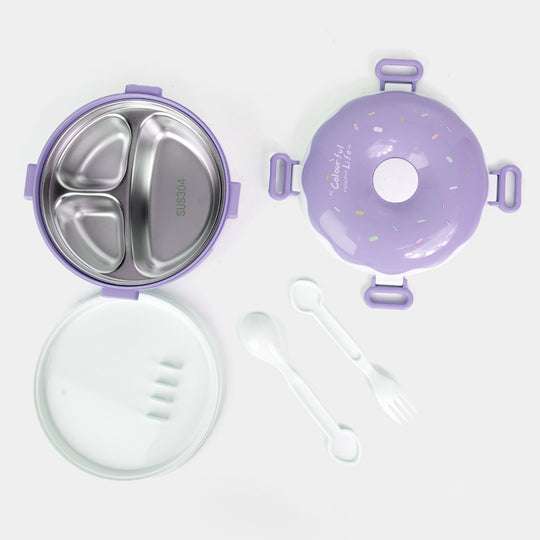 Donut Purple Stainless Steel Lunch Box