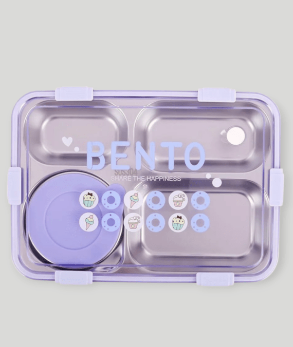 BENTO Stainless Steel Lunch Box 4 Compartments with Soup Cup