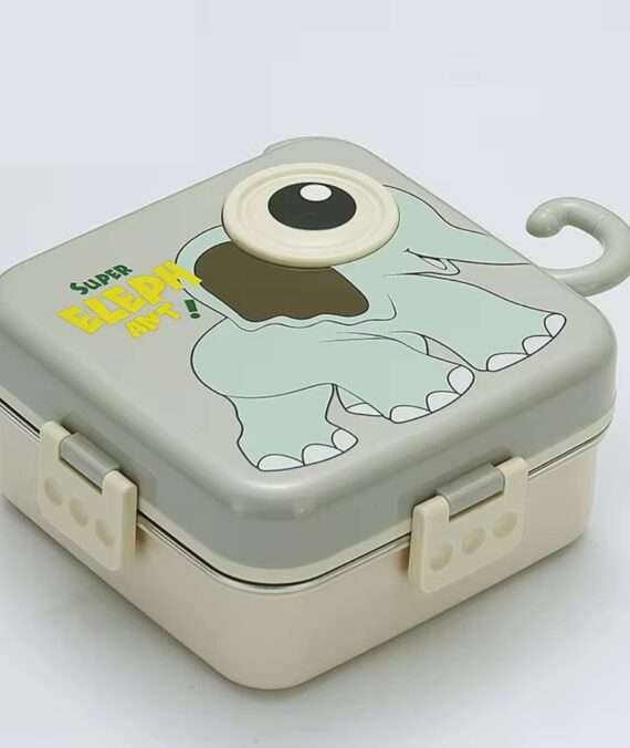 Grey Elephant Designed Stainless Steel Individual Seal Lunch Box