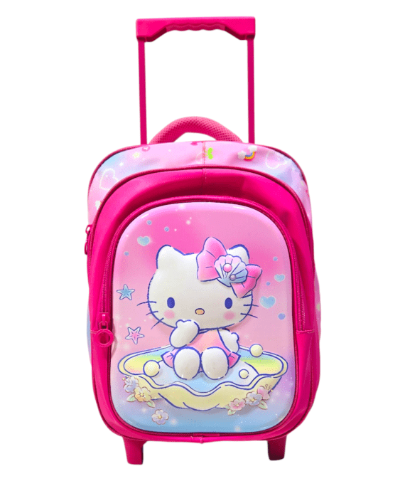 Hello Kitty School Trolley Bag for Kids–Grade 1 & KG